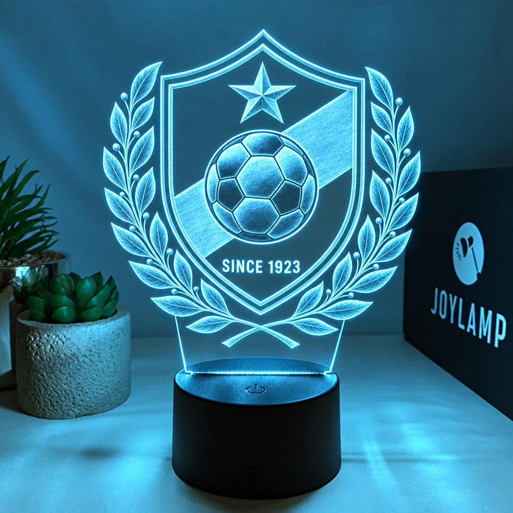 A custom Club logo lamp